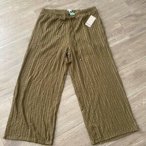 Olive Green Wide-Leg Pants